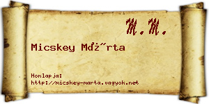 Micskey Márta névjegykártya